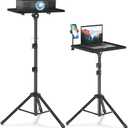 Projector Stand Tripod - Laptop Tripod Projector Stand Adjustable Height 22 to 47 Inch, Projector Tripod Stand, Tripod for Porjector, Projector Stand for Outdoor Movies (Black)