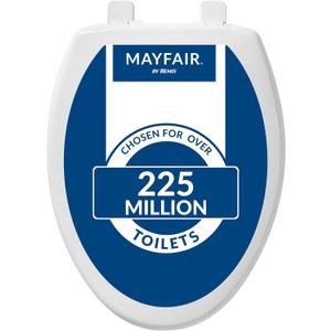Mayfair Caswell Modern Slow Close Toilet Seat, Durable Plastic, Elongated, White