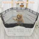 2 x PJYuCien Dog Playpen Mesh Top Cover, Fits 36 Inch 6 Panels Regular Hexagonal Plastic Exercise Pet Pen, Adhesive Tape Connections, Black (Note: Cover Only, Fence Not Included)