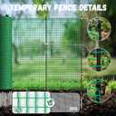 3x100FT Temporary Fence for Backyard,Temporary Fence with Post,Plastic Garden Fence with 18 Fiberglass Stake,Windbreak Rope,Ground Peg, Movable Roll Safe Fence Outdoor Animal Protect Chicken