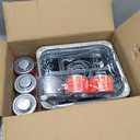 Disposable Chafing Dish Buffet Set, 33 Piece of Chafing Servers with Food Warmers, Covers, Half-Size Food Pans, Water Trays, Serving Utensils, Foil Lids and 4Hr Fuel Cans for Parties, Catering