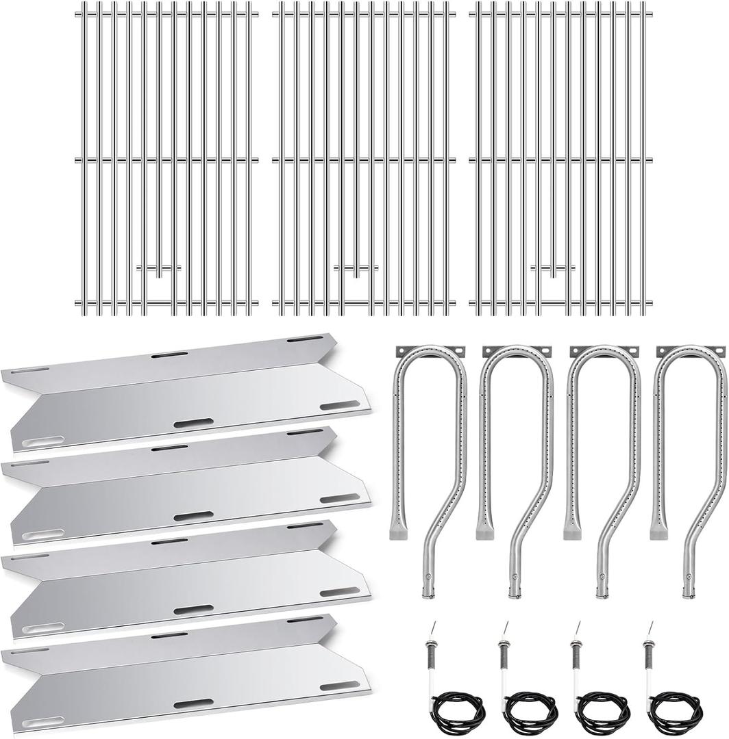 Replacement Parts for Jenn Air 720-0337 Grill 4 Burner, Grill Grates & Flame Spreader & Burner and Igniter Kit for Jenn Air Model 720-0337, Grill Replacement Parts for Jenn Air 720-0337