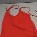 REORIA Women's Sexy Halter Backless Double Lined Tank Top Y2k Trendy Camisole Crop Tops, XL