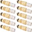Tractor Air Liquid Valve, Brass Tire Valve Stems TR218A TR618A CH3 Core Housings Replacement (Pack of 10)