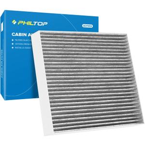 PHILTOP Cabin Air Filter, Replacement for Sonata 2006-2010, Santa Fe 2007-2009, Optima 2006-2010, Azera 2006-2008, Premium ACF059(CF10381) Cabin Filter with Activated Carbon, Filter Up Dust Pollen