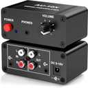 Phono Preamp, Mini Stereo Audio Preamplifier, Headphone Amplifier, Phonograph Preamp for Turntable Pre amp, Gain 20dB, Dual OP AMP NE5532, RCA 3.5mm Input to RCA 3.5mm Output
