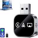 Wireless Carplay Mirror Link Adapter for Apple 3 in 1 Bluetooth Mirroring iOS Phone to Car Screen Adapter 2026 Wired to Wireless Portable USB Car Play Screen Connector for iPhone to Watch Movies