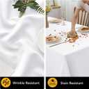 10-Pack White Tablecloths for Rectangle Tables, 70 x 120 Inches, Stain-Resistant Polyester Fabric for 6 Foot Tables - Washable Table Covers for Weddings, Banquets, Birthday Parties, Events