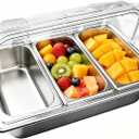 Cold Food Buffet Server,Salad bar Buffet Station for Home(3 Pan)