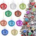 20 Pcs Christmas Employee Appreciation Gifts Bulk Coworker Christmas Ornaments 3.15'' Hanging Gitter Balls Holiday Thank You Gifts for Staff Team Office Teacher Nurse Volunteer (Multicolor)