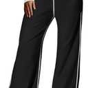 Sweetmoon Wide Leg Sweatpants Women Baggy Women's Tall Straight High Waisted Lounge Pants Workout Loose Lightweight Pockets (Black, M)