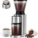 Conical Burr Coffee Grinder Electric, Upgrade Anti-static Electric Espresso Coffee Bean Grinder for Home Use,48 Precise Grind Settings for 2-20 Cups, Stainless Steel