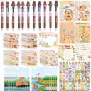Capybara Stationery Party Gift Supplies with 12 Gift Bags,12 Ballpoint Pens,12 Notebooks,12 Sticky Notes,12 Stickers,30Pcs Bookmarks for Birthday Party Gifts Goodie Bag Fillers School Rewards