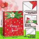 24 Pcs Strawberry Party Favor Bags With Handles - Berry Goodie Gift Bags for Kids, Kraft Paper for Birthday Party Supplies and Decorations