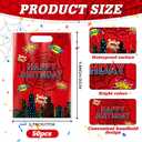 3 x KMZFPYJ 50 Pcs Spider Party Favor Goodie Bags Decorations, Plastic Hero Gift Bags with Handles, Spider Candy Bag for Gifts Wrapping and Kids Birthday Party Supplies