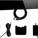 UltraPro Amplified TV Antenna, Indoor Bar Design, Long Range, Supports 4K 1080P HD Digital VHF UHF, Smart TV Indoor Antenna, Amplifier Signal Booster, Black, 47331