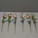 6PCS Easter Decorations Eggs Picks - Spring Artificial Floral Stems with Beads Decor for Home Vase Filler Table Centerpiece