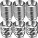 Mimorou 100 Pack 3.3 Inch Stainless Steel Sauce Dishes Bulk Small Stainless Steel Bowl Dipping Soy Sauce Bowls Silver Round Seasoning Sushi Appetizer Dishes for Kitchen Party Supplies