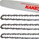 KAKEI 18 Inch Chainsaw Bar& Chain Combo .325" Pitch .050" Gauge, 72 Drive Links (3 Chains+ 1 Bar)