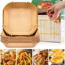 Air Fryer Disposable Paper Liners, 120 Pcs Square Airfryer Parchment Cooking Non-Stick Liner Accessories, Microwave Oven, Frying Pan, Oil-proof Air Fryers Filters Sheets for 5 6 7 8 Qt Baking Basket