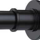 BRIOFOX Industrial Shower Curtain Rod - Never Rust Non-Slip 43-72 Inch Stainless Steel, Matte Black