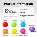 50 100 200 400 pcs Soft Plastic Ball Pit Balls for Baby Toddler Kids, Size 5.5 cm