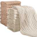 Looxii Muslin Burp Cloths 100% Cotton Muslin Cloths 12 Pack Large 20''x10'' Extra Soft and Absorbent Baby Burping Cloth for Boys and Girls (Apricot+Coffee)