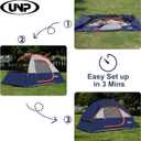 Camping Tent 2-4 Person, Waterproof Windproof Tent with Rainfly Easy Set up-Portable Dome Tents for Camping