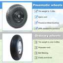 4.80/4.00-8" Pneumatic Tire and Wheel Assy,2PR (Air Filled)- 5/8"or 3/4" Powdered Metal bushings and 3"or 6"Center Hub, for Wheelbarrows,Garden and Utility Carts,Trolleys,Wagon and More