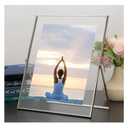 Silver 8x10'' Floating Frame Set of 2, For Photo Sizes ( 4x6'' 5x7'',6x8'' upto 8x10''), Metal Lace Edge Frames for Tabletop/Shelf Photo Frame, Classy Gift Choice for Wedding, Thanksgiving,