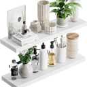 upsimples 23.6" Long Floating Shelves for Wall, Room Decor Set of 2, White, 23.6in