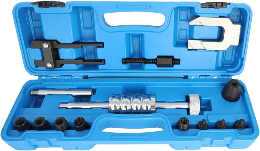 DPTOOL Diesel Fuel Injector Puller Removal Tool Kit and Slide Hammer
Bearing Extractor Set with M8-M22 Adapters U-Shaped and 2 Jaw Injector Puling Tool