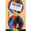  Tree of Life Glass Art Car Cup Holder Coasters 2 Pack Universal 2.63 Inch Anti Slip Ceramic Absorbent Coaster with Cork Base and Finger Notch Cute Car Accessories Interior for Women