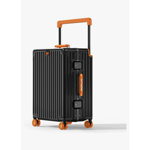 Aluminium Frame Carry on Luggage with Smooth Jelly Wheels, Hardside Zipperless Rolling Suitcase with TSA Lock (Black, 21-Inch)