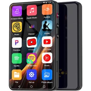 144GB MP3 Player with Bluetooth and WiFi, 4" Full Color Touch Screen MP4 Music Player with Parental Control, Spotify,Pandora,YouTube, Android Mainstrem Media MP4 Music Player for Kids up to 1TB,Black