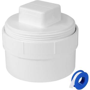 4" PVC Sewer Cleanout cap, DWV Flush Sewer Cleanout Adapter with Plug for Outdoor Garden,RV and More Drainage Piping Fitting