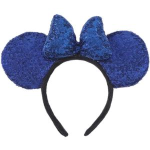 Mouse Deluxe Ear Bow Headbands Sequins Hairbands Women Hair Accessories For Cosplay Costume Party (Royal Blue)