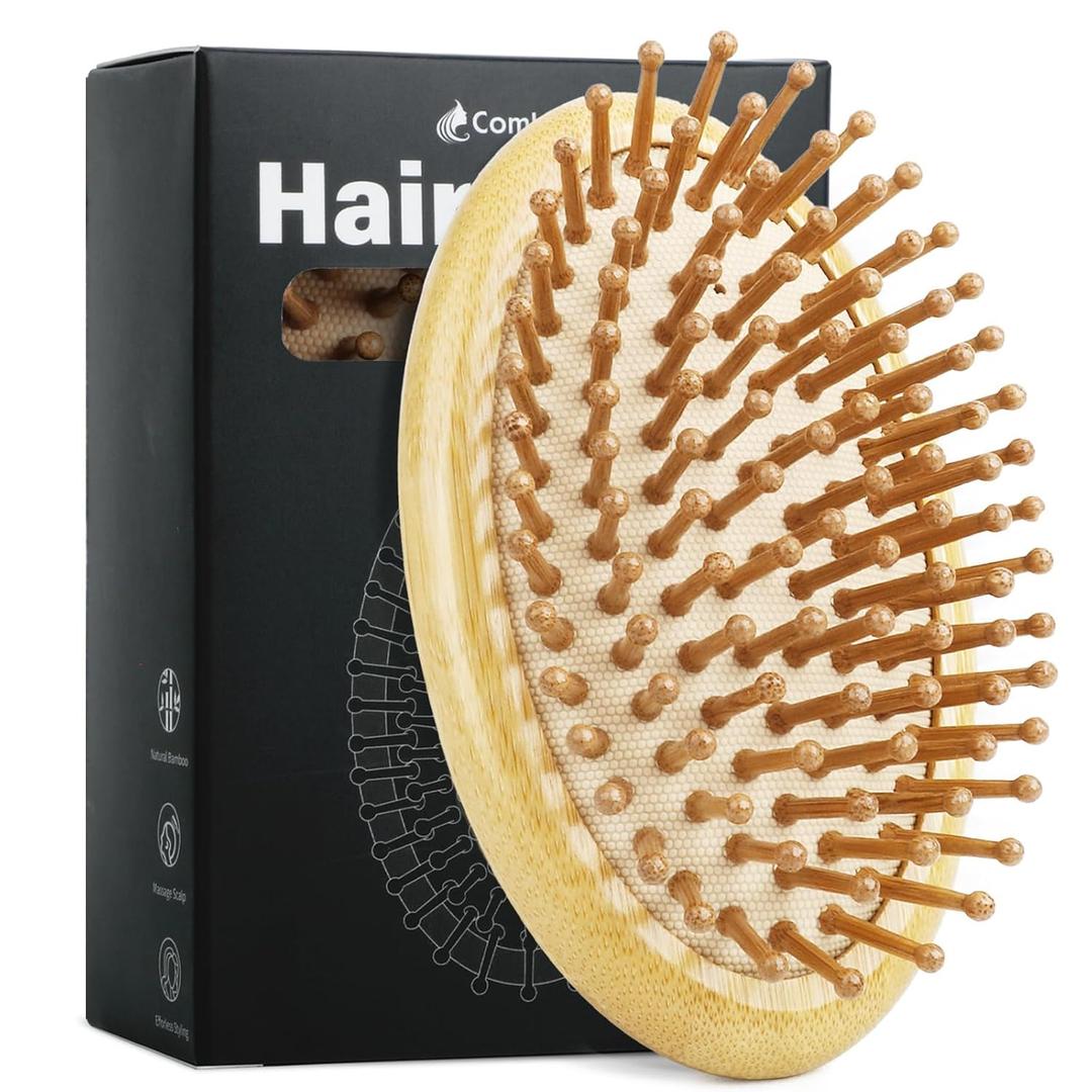 Bamboo Hair Brush(No handle), Massaging Scalp, Detangling Brush for Hair Growth for Women, Men &Kids, Eco-friendly Natural Wooden for All Hair Types