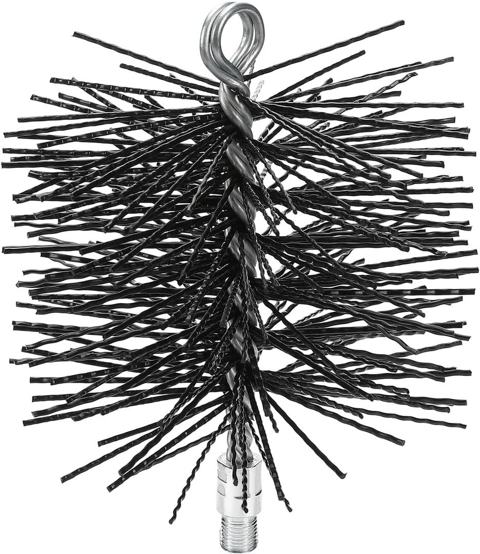 Chimney Cleaning Brush with Standard 1/4" NPT End Fitting- 6 Inch Fiberglass Chimney Brush for Cleaning Chimney Hearth Fireplace