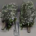 HyeFlora 26'' Artificial Boxwood Topiary Trees with Lavender 2 Pack Fake Plants for Outdoor Indoor Artificial Shrubs with Metal Ground Spike UV Resistant Fake Bushes for Front Porch Garden, White