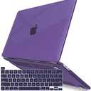 IBENZER Compatible with 2025 2024 M2 MacBook Pro 13 Inch Case 2025-2016 M1 A2338 A2289 A2251 A2159 A1989 A1706 A1708, Hard Shell Case & Keyboard Cover for Mac Pro 13, Crystal Purple,T13CYPU+1