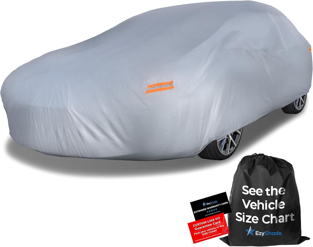 EzyShade 10-Layer Waterproof Sports Car Cover. See Vehicle Size-Chart for Accurate Fit. All Weather Outdoor Covers. Challenger Charger Monte Carlo Classic Cars Sun Snow Rain. Size C6 (See SizeChart) (Reflective)