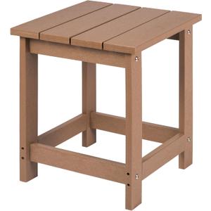 LZRS Adirondack Square Outdoor Side Table for Patio, Pool Composite Patio Table,HDPE End Tables for Backyard,Pool, Indoor Companion, Easy Maintenance & Weather Resistant(Teak)