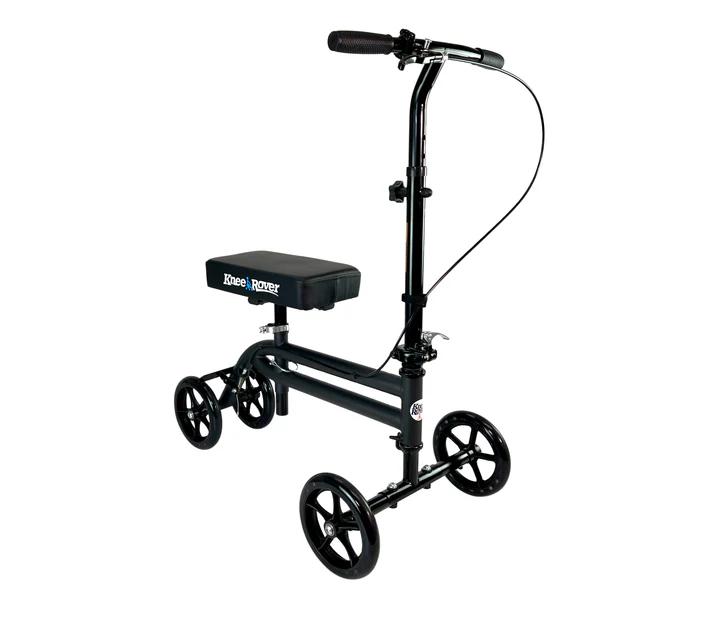 KneeRover KW-07 Knee Scooter Steerable Knee Walker Crutch - Matt Black