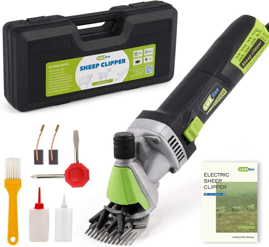 Sheep Shears Electric 850W 2400RPM Professional Heavy Duty Shearing Clipper with 6 Speed, for Shaving Fur Wool in Sheep, Goat, Cattle, and Other Farm Livestock Pet with Carrying Case (Size: 13.8*3.6") (with 13-Teeth Straight Blade)
