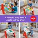 Fisher-Price Baby & Toddler Toy Laugh & Learn 4-in-1 Activity Table & Art Easel with Educational Music for Ages 6+ Months, Multilanguage Version
