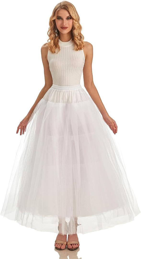Hoopless Petticoat Crinoline Slip Underskirt for Bridal Wedding Dress WPT109