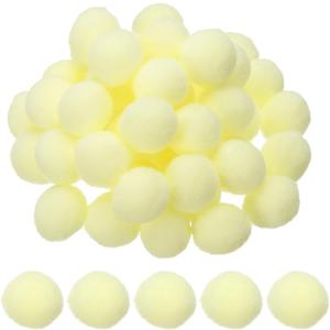 PATIKIL 1inch Pom Poms for Crafts, 500pcs Small Pompoms for Crafts Mini Puff Balls Bulk High Elasticity Fuzzy Balls for Hats Christmas Art DIY, Light Yellow