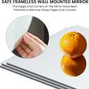 32"20" Frameless Bathroom Mirror, Tempered Glass Wall Mirror, HD Vanity Mirror for Entryway, Living Room & Home Decor, Polished Rounded Edges, 1/5" Thick