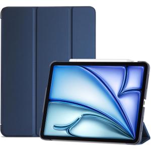 ProCase Smart Case for iPad Air 11-inch M4 (2026, 8th Gen) / M3 (2025) / M2 (2024) & 10.9 Inch iPad Air 5th (2022) & 4th (2020)  Protective Hard Back Cover with Auto Sleep/Wake - Navy